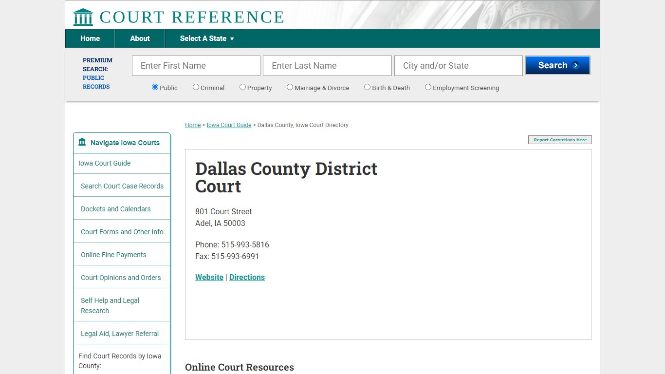 Dallas County District Court - Court Records Directory